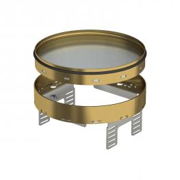 Conjuntos de tapa y marco redondos con altura regulable desacoplables, latón