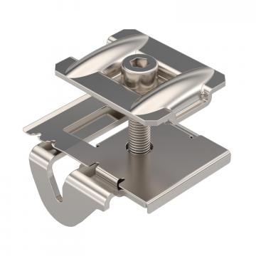 Intermediate clamp for PV module mounting, free-standing system