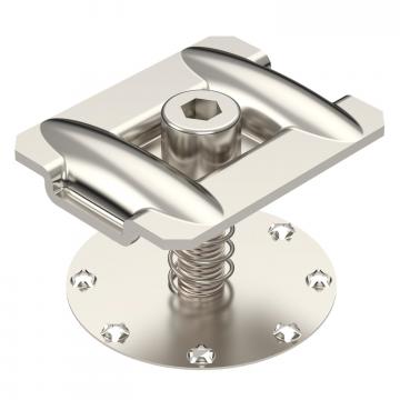 Intermediate clamp with spring for PV module mounting