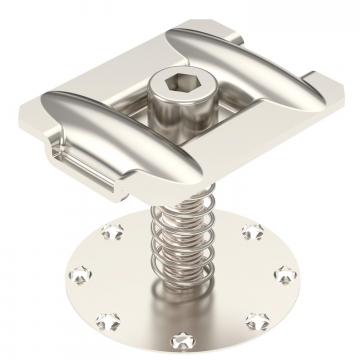 Intermediate clamp with spring for PV module mounting