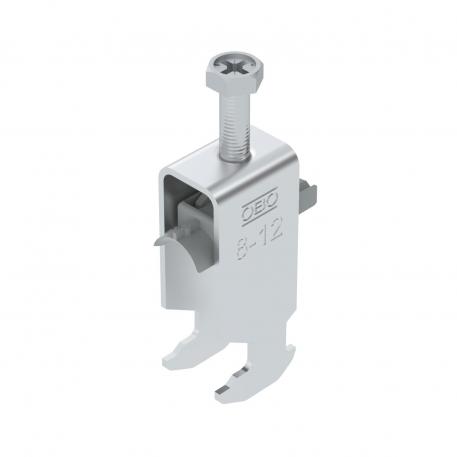 Abrazadera sobre perfil base H doble, mediacaña de plástico, Al 8 | 12 | 2