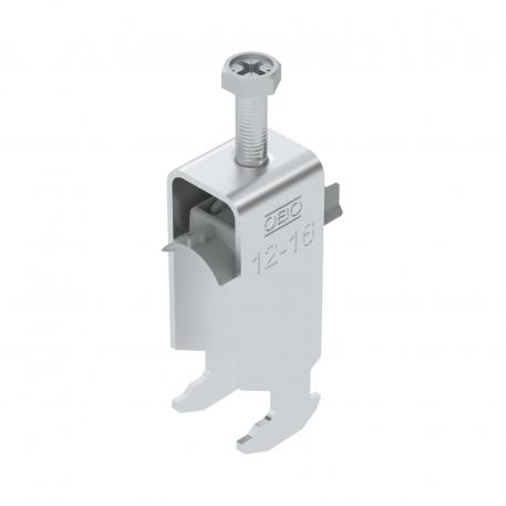 Abrazadera sobre perfil base H doble, mediacaña de plástico, Al 12 | 16 | 2