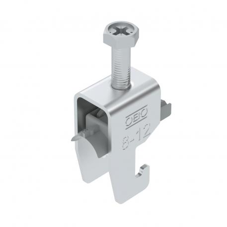 Abrazadera sobre perfil base U simple, mediacaña de plástico, Al 8 | 12 | 2