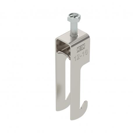 Abrazadera sobre perfil base W simple, mediacaña metálica, A2 12 | 16 | 3
