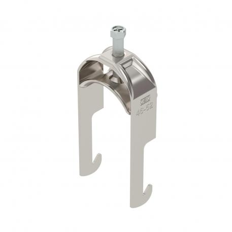 Abrazadera sobre perfil base W simple, mediacaña metálica, A2 46 | 52 | 5