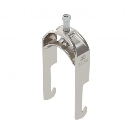 Abrazadera sobre perfil base W simple, mediacaña metálica, A2 52 | 58 | 5