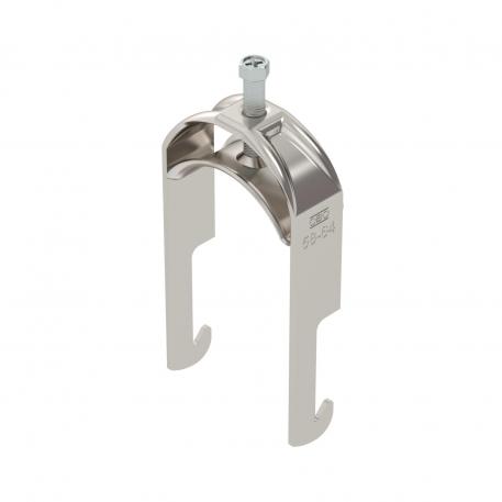 Abrazadera sobre perfil base W simple, mediacaña metálica, A2 58 | 64 | 5