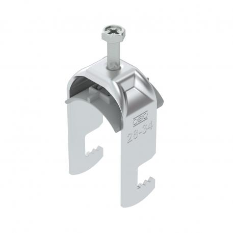 Clamp clip 2056, F-foot, single, plastic pressure trough, ALU 28 | 34 | 3