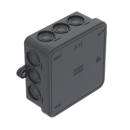Junction box A 11 75x75x35 | 12 | IP55 | Graphite black; RAL 9011