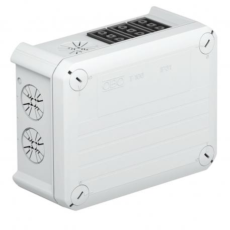 Junction box T 100 WB, with Wieland socket 6s 136x102x57 | 4 | IP20 | Light grey; RAL 7035