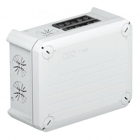 Junction box T 100, with Wieland socket 2s5p 136x102x57 | 4 | IP20 | Light grey; RAL 7035