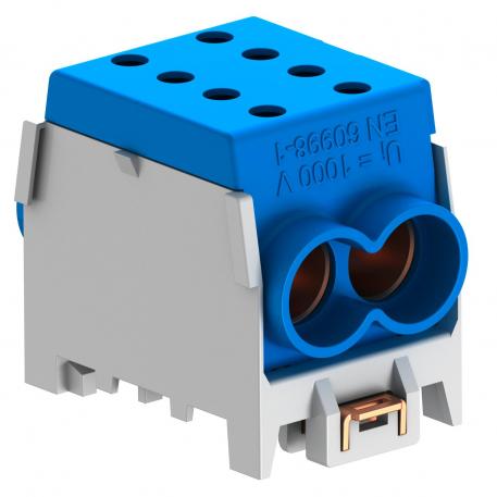 Borne de derivación de la línea principal, 1 polo Atornillar | Gris/azul