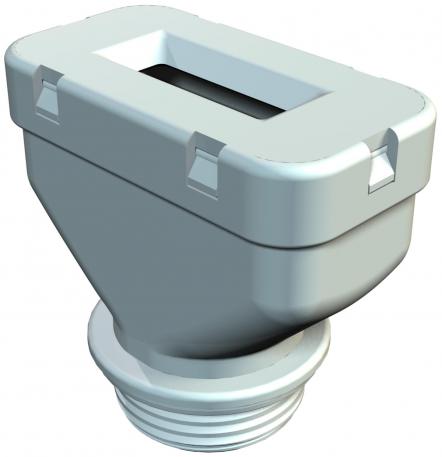 Prensaestopas para cables planos, rosca PG, versión rectangular, gris piedra 31 | 35 | 9 | 12 | Pg 21