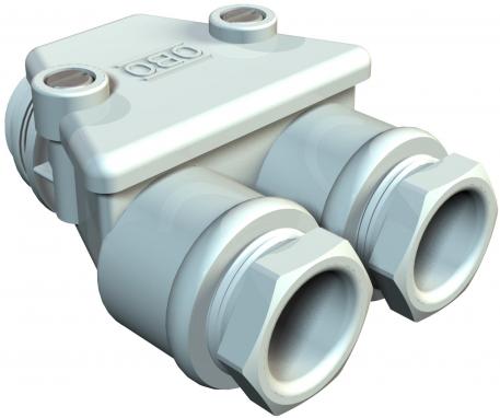 Twin cable gland, metric thread