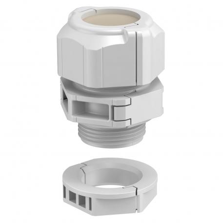 Divisible cable gland, seal insert enclosed, light grey