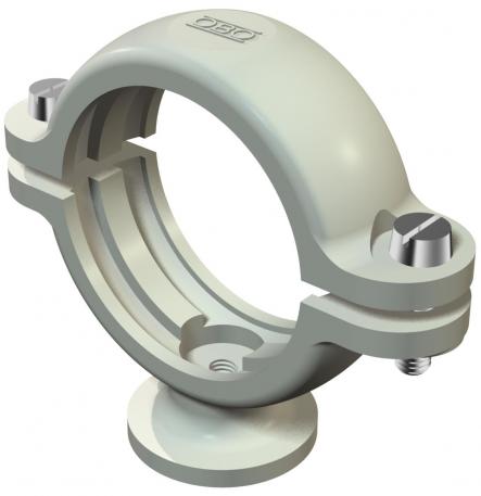 Abrazadera con zócalo ISO 50,5 | 54 | Gris claro, RAL 7035