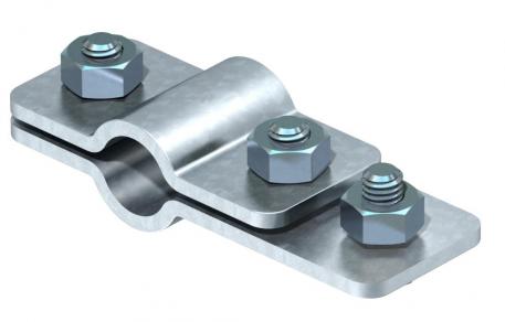 Connection clamp for earth rod on flat conductor FT 20