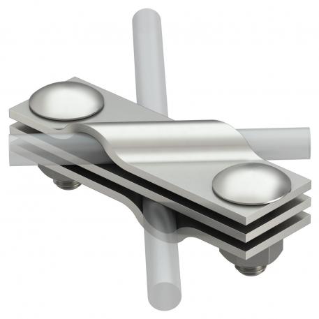 Diagonal connector with intermediate plate, for A2 round conductor Rd 8-10