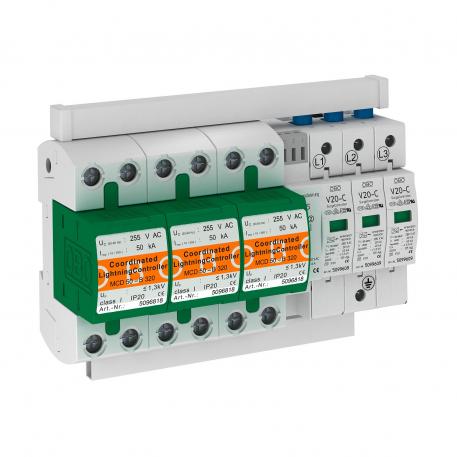 Protection set MCD + V20 3-pole with remote signalling