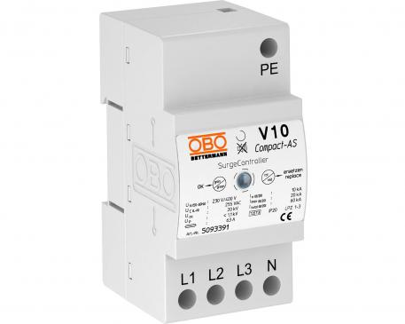 Descargador de sobretensiones V10 Compact con señalización acústica 255 V 3+N/PE | 255 | IP20