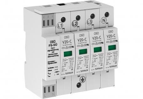 Surge arrester, 4-pole with fuse monitoring 280 V