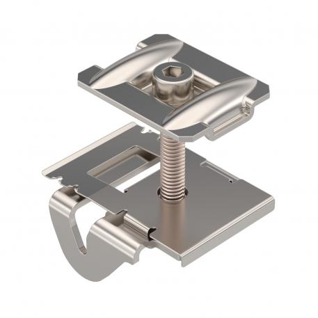 Connection clamp for PV module mounting, free-standing system