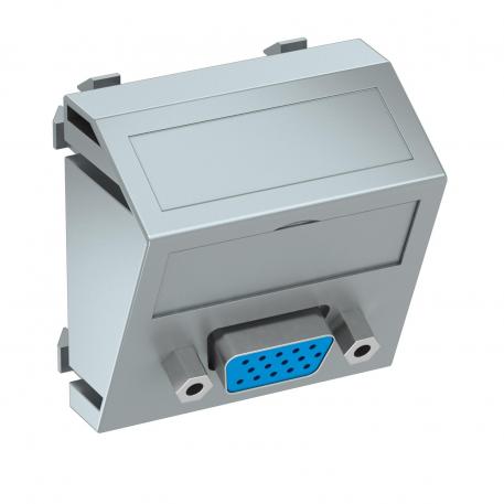 Toma VGA, módulo 1, salida transversal, conexión por tornillo  |  | VGA | Aluminio lacado