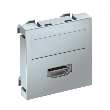 Toma HDMI, 1 módulo, salida recta, conexión por tornillo  |  | HDMI | Aluminio lacado