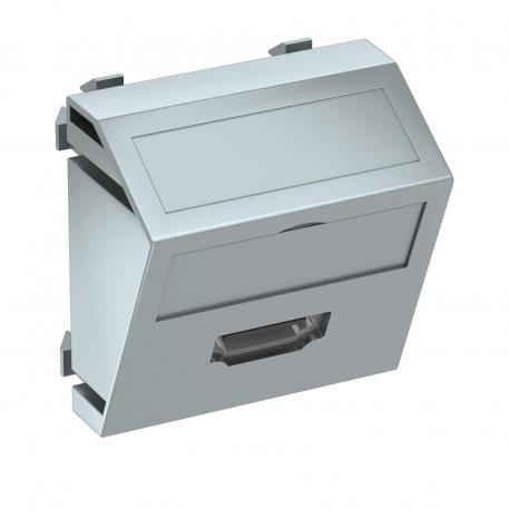 Toma HDMI, 1 módulo, salida oblicua, embornamiento a tornillo  |  | HDMI | Aluminio lacado