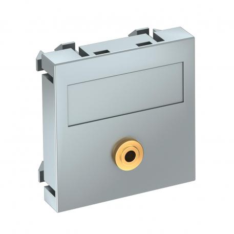 Mini jack connection, 1 module, straight outlet, as soldered connection  |  | Cinch | Aluminium painted