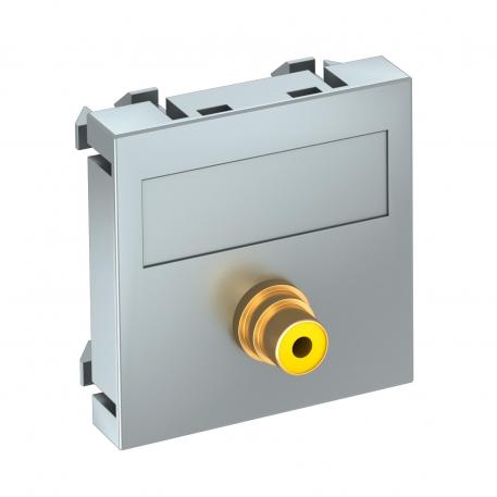 Toma Cinch de vídeo, módulo 1, salida recta, conexión por soldadura, aluminio lacado  |  | Cinch | Aluminio lacado