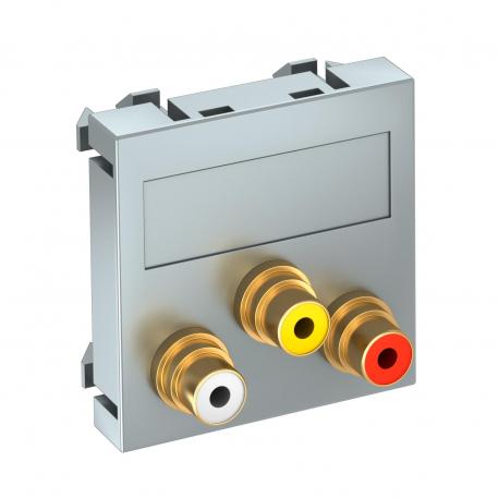 Toma Cinch de audio/vídeo, módulo 1, salida recta, conectores soldados  |  | Cinch | Aluminio lacado