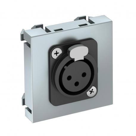 Toma XLR, módulo 1, salida recta, conector de 3 polos, conectores soldados, aluminio lacado  |  | XLR | Aluminio lacado