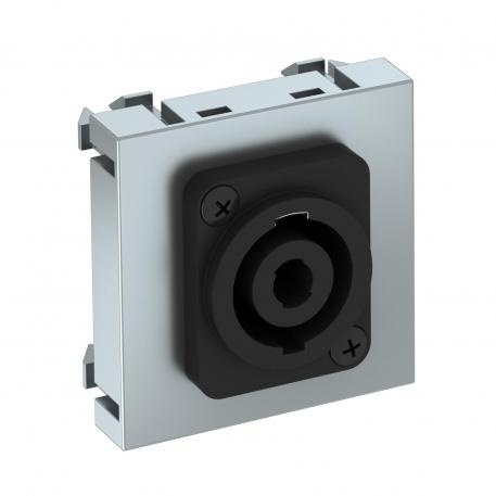 Speakon connection, 1 module, straight outlet, 4-pin socket, as screw connection, aluminium-painted  |  | Loudspeaker connection | Aluminium painted