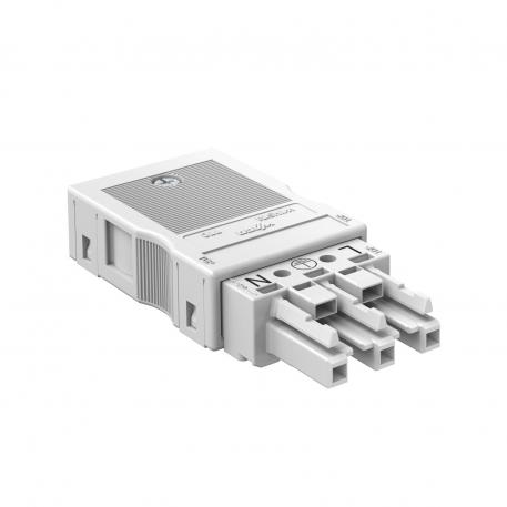 Conector hembra de 3 polos, blanco 