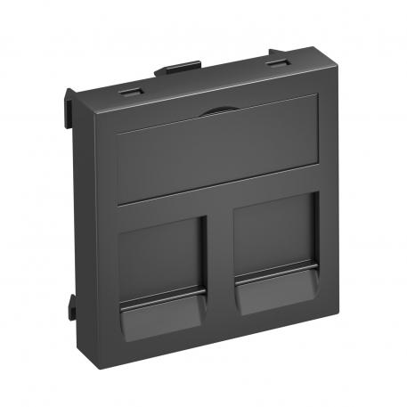 Data technology support, 1 module, straight outlet, type B yes | Black-grey; RAL 7021