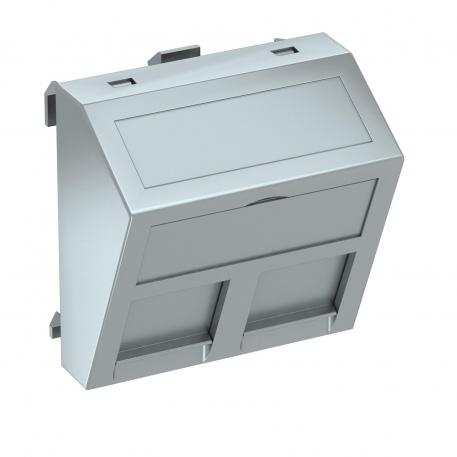 Data technology support, 1 module, slanting outlet, type F yes | Aluminium painted