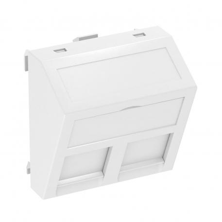 Data technology support, 1 module, slanting outlet, type PA Pure white; RAL 9010