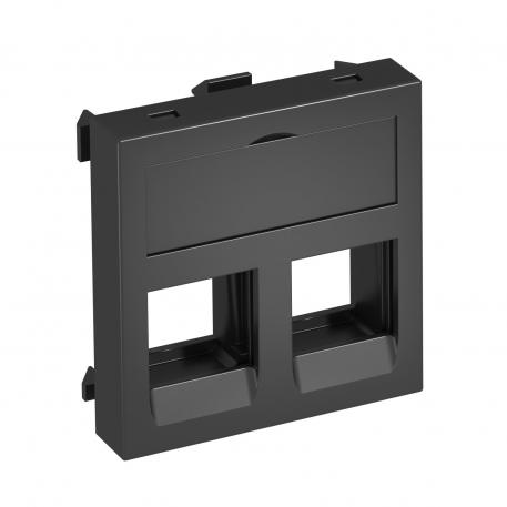 Data technology support, 1 module, straight outlet, type C, without dust protection slider no | Black-grey; RAL 7021