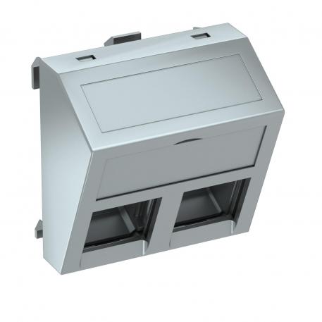 Data technology support, 1 module, slanting outlet, type C, without dust protection slider no | Aluminium painted