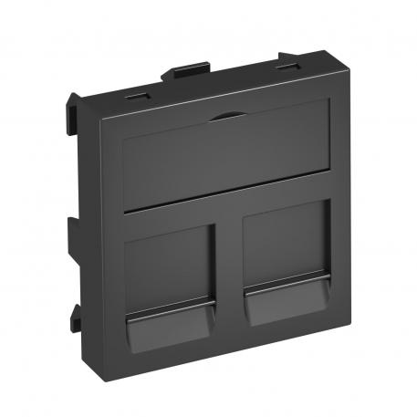 Data technology support, 1 module, straight outlet, type RM yes | Black-grey; RAL 7021