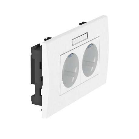 Protective contact socket, 33°, double