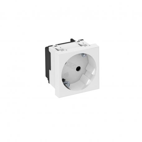 33° socket, protective contact, single Pure white; RAL 9010