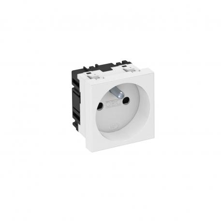 0° socket, with earthing pin, single Pure white; RAL 9010