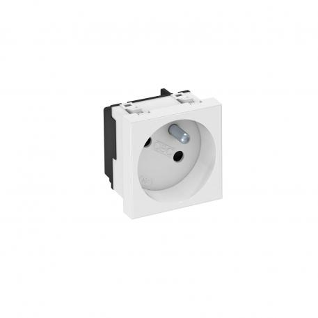 33° socket, with earthing pin, single Pure white; RAL 9010