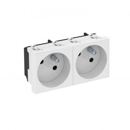 33° socket, with earthing pin, double