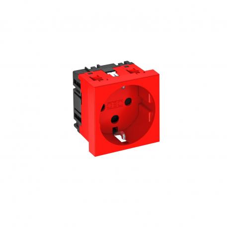 0° socket, protective contact, encoded version, single Signal red; RAL 3001