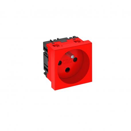 0° socket, with earthing pin, encoded version, single Signal red; RAL 3001