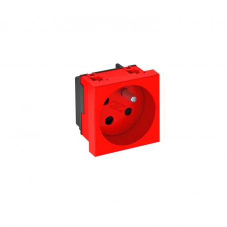 33° socket, with earthing pin, encoded version, single Signal red; RAL 3001