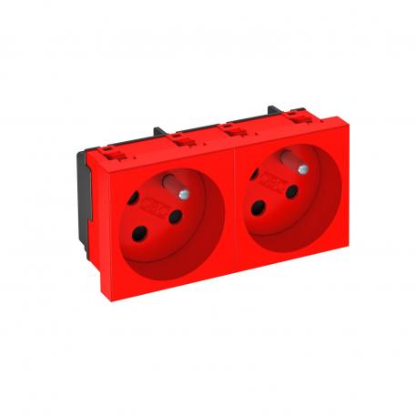 33° socket, with earthing pin, encoded version, double Signal red; RAL 3001